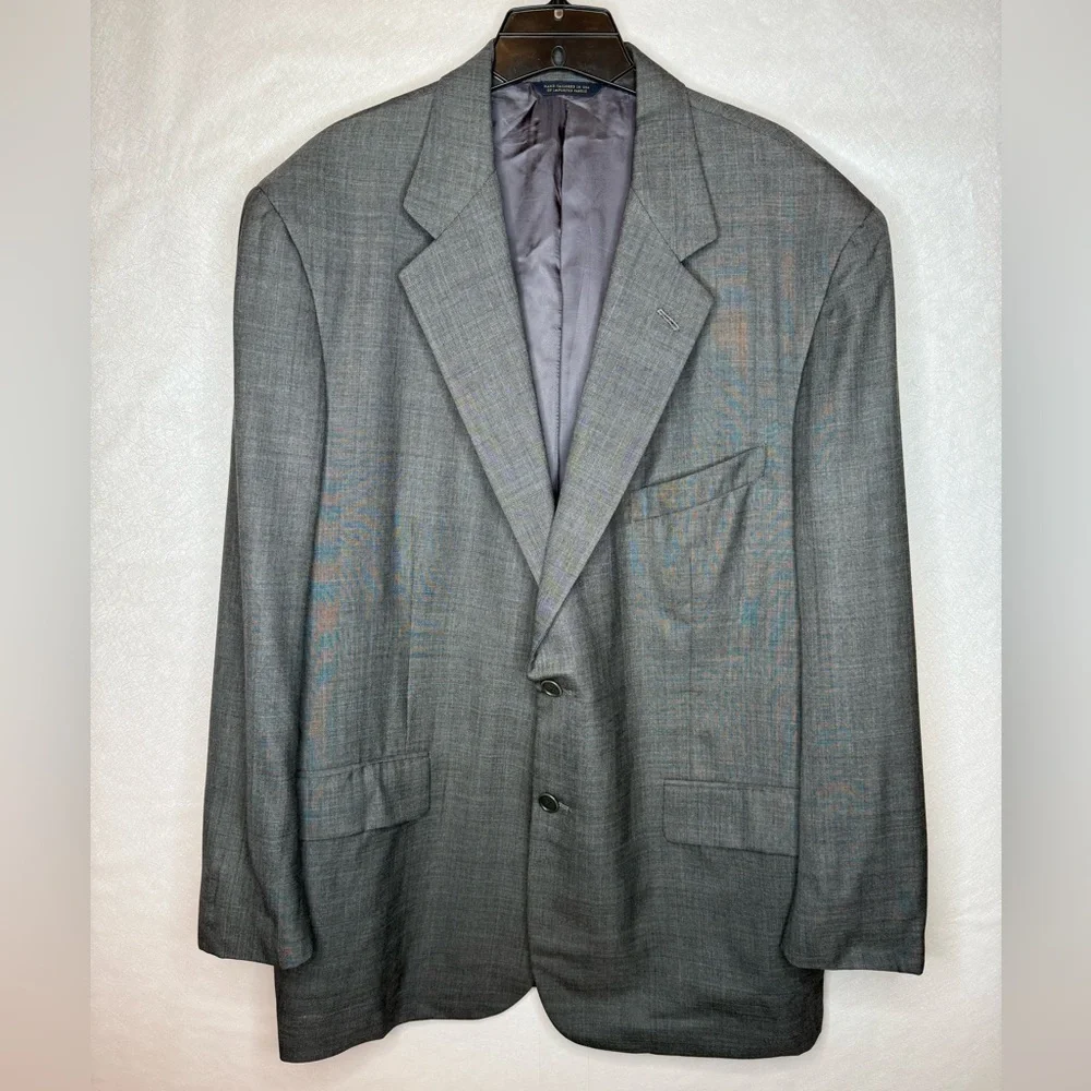 Brooks Brothers Golden Fleece Men's 100% Wool Blazer Gray Plaid 2 Button 44R